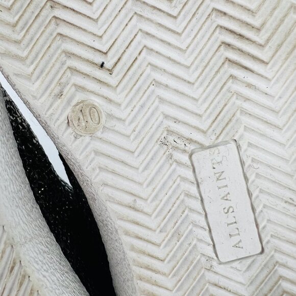 All Saints Sheer Leather Shimmer Trainers 01-11-94‎ Metallic Gold Sizer 10 - Picture 9 of 12